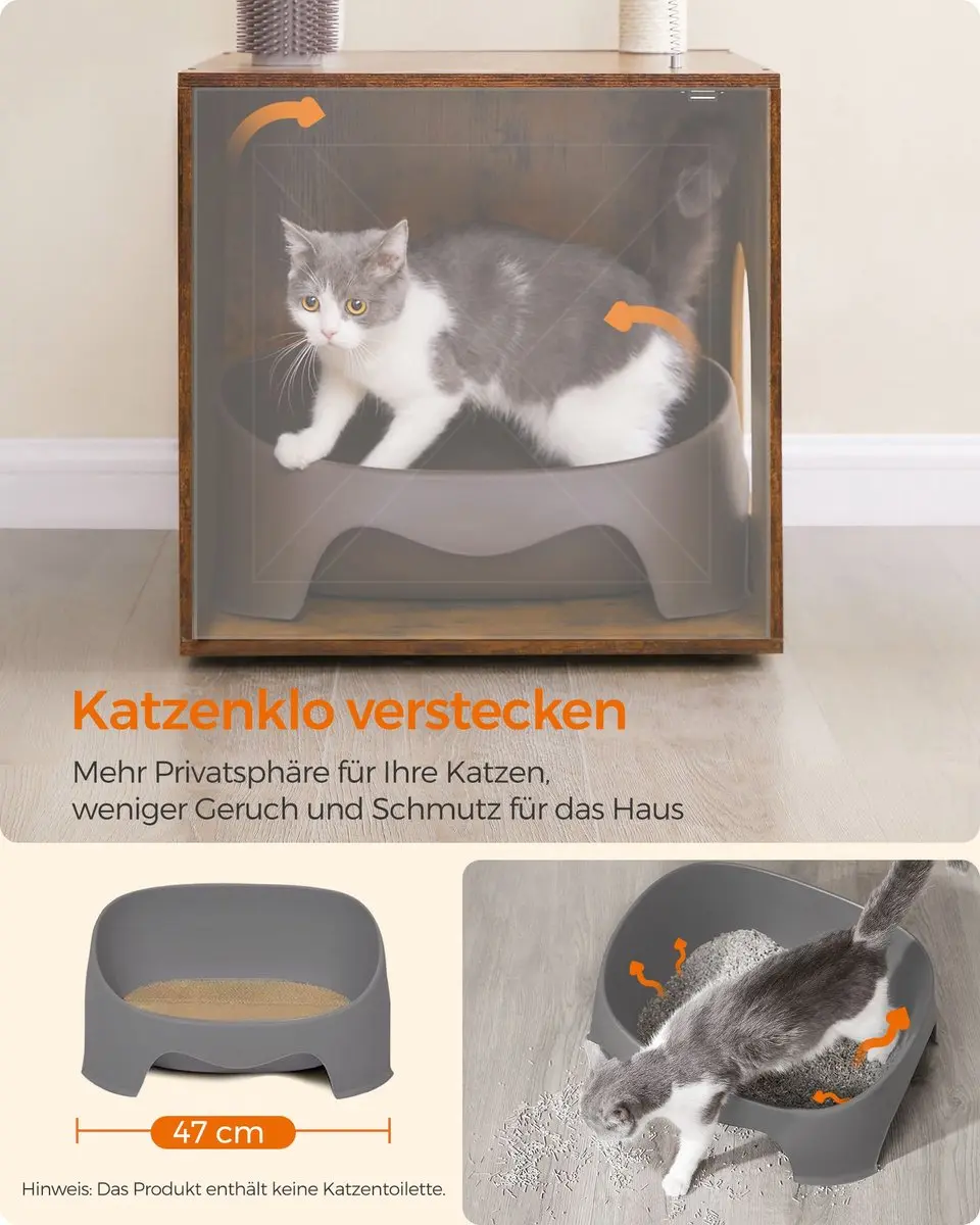 Feandrea WoodyWonders Kattenboom PCT115G01 - 134cm - Greige - afbeelding 2 van 6