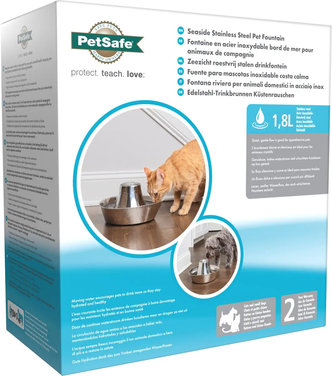 PetSafe Seaside RVS Drinkfontein - 1,8 Liter - afbeelding 3 van 6
