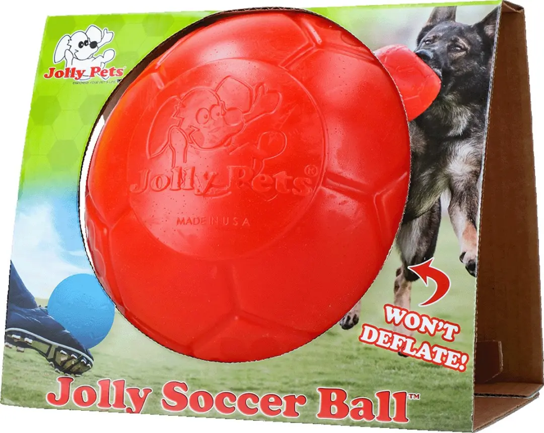 Jolly Pets Jolly Soccer Ball Hondenbal - Ø20cm - Oranje - afbeelding 4 van 6