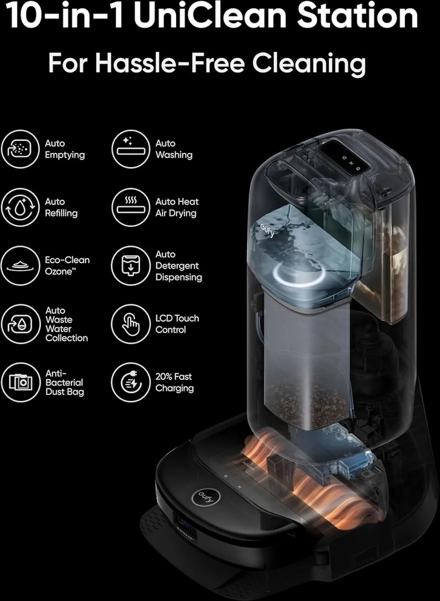 Eufy S1 Pro Robotstofzuiger T2080GA1 - 8.000Pa - Zwart