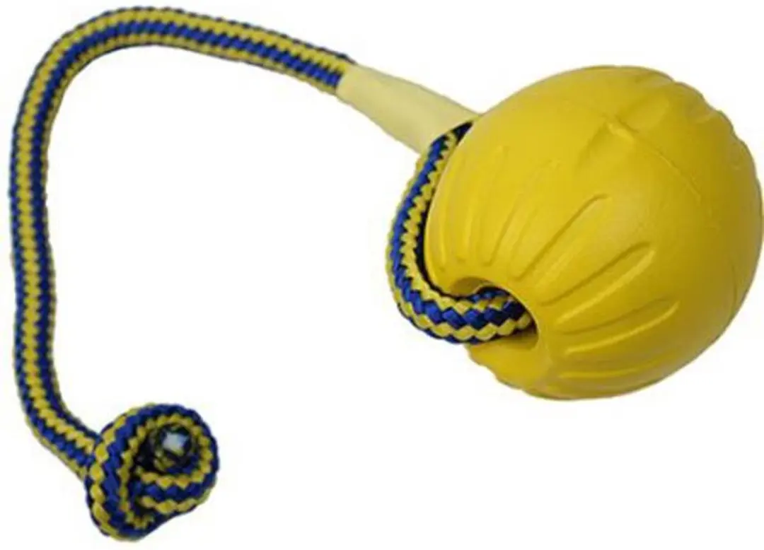 Starmark Swing 'N Fling Durafoam Fetch Bal Aan Koord - M - Geel - afbeelding 3 van 6