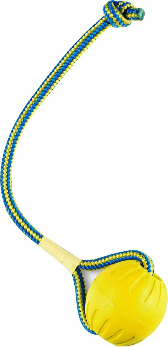 Starmark Swing 'N Fling Durafoam Fetch Bal Aan Koord - M - Geel - afbeelding 6 van 6