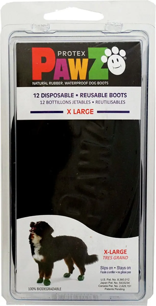 Pawz Rubber Hondenschoenen - XL - Zwart - 12 stuks - afbeelding 3 van 6