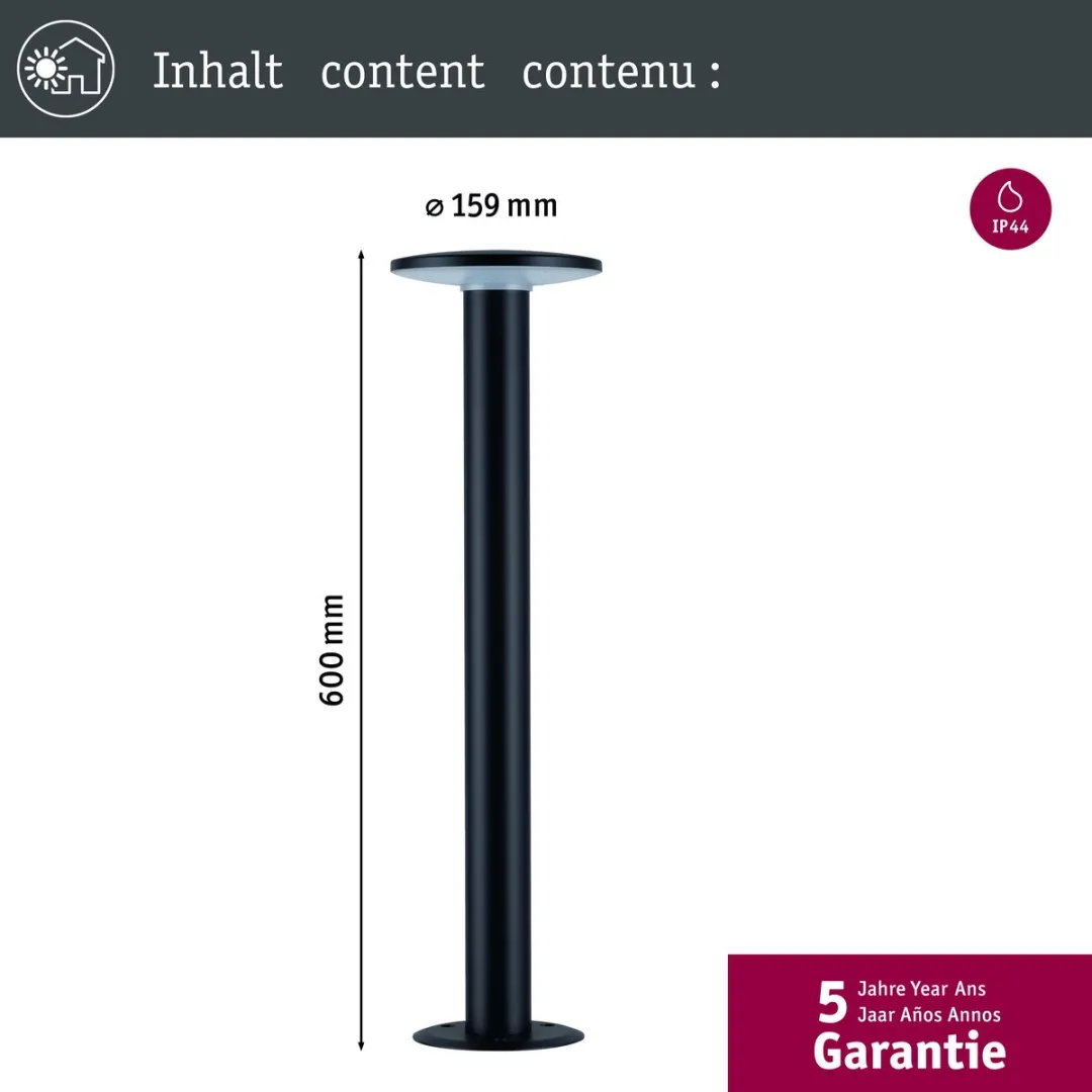 Paulmann LED Bolderlamp Zigbee 3.0 Plate 600mm - 5,5W 280lm Antraciet - afbeelding 6 van 6