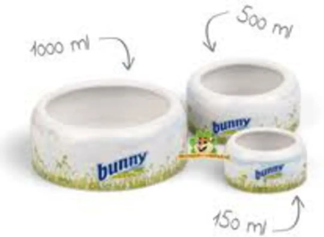 Bunny Nature Voerbakje - L - Wit/Blauw - afbeelding 2 van 2