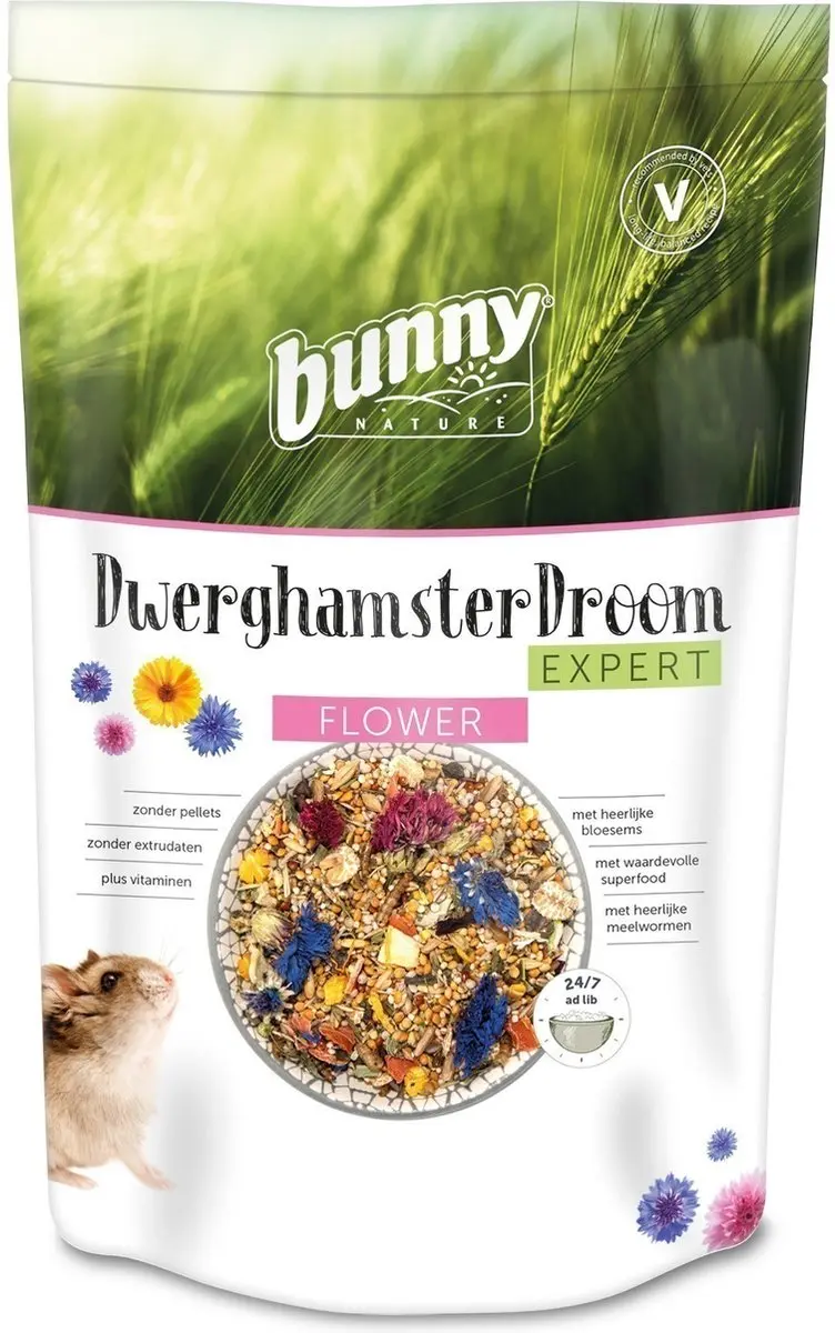 Bunny Nature Dwerghamsterdroom Expert Flower 500g - afbeelding 2 van 3