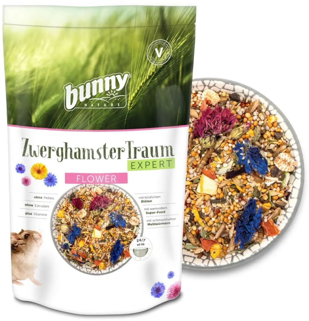 Bunny Nature Dwerghamsterdroom Expert Flower 500g - afbeelding 3 van 3