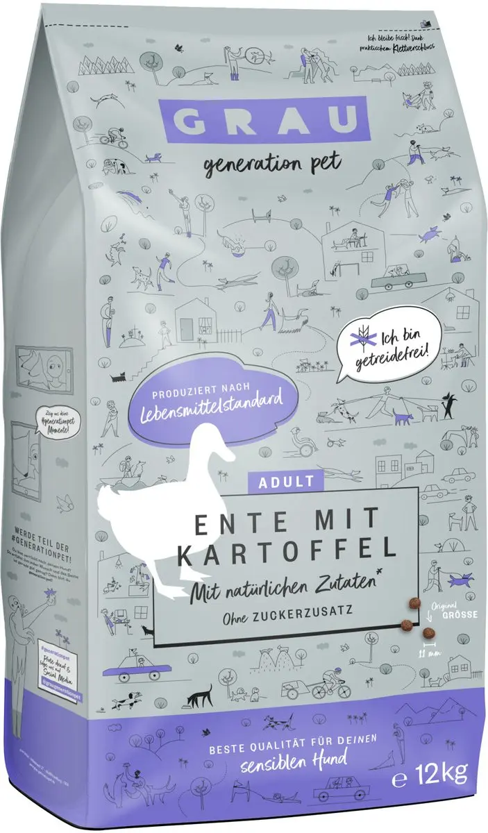 Grau Graanvrij Hondenvoer Eend met Aardappel