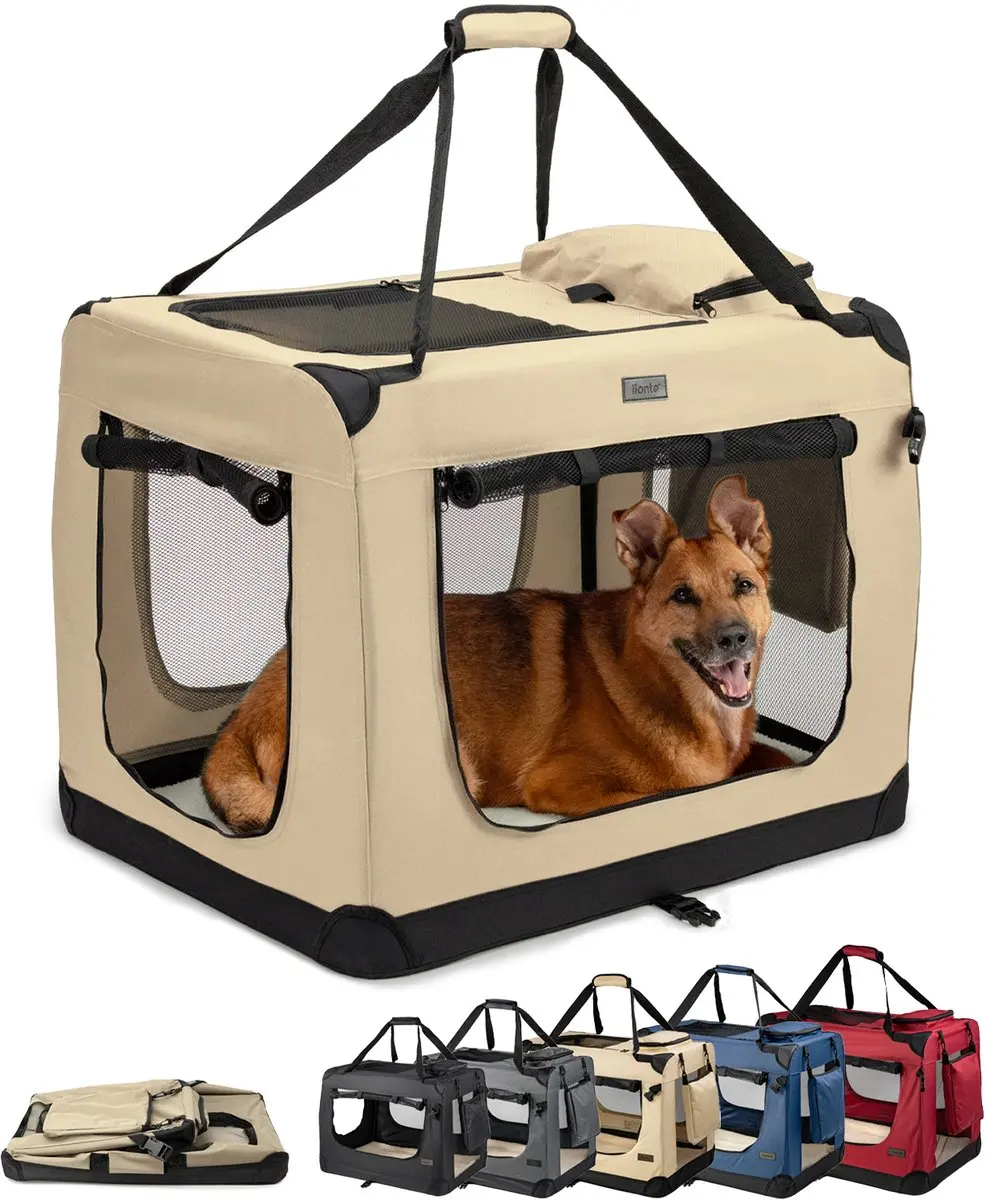 Lionto Hondentransportbox Hondentas Hondenkrat opvouwbare kleine dierentas, (XL)