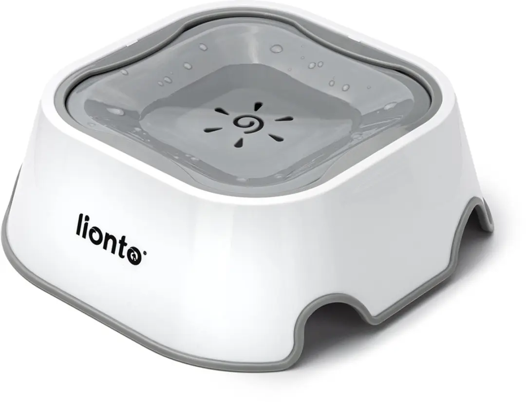 lionto spatvrije drinkbak 1 l, anti-mors, 2-in-1 & geschikt voor katten en honde