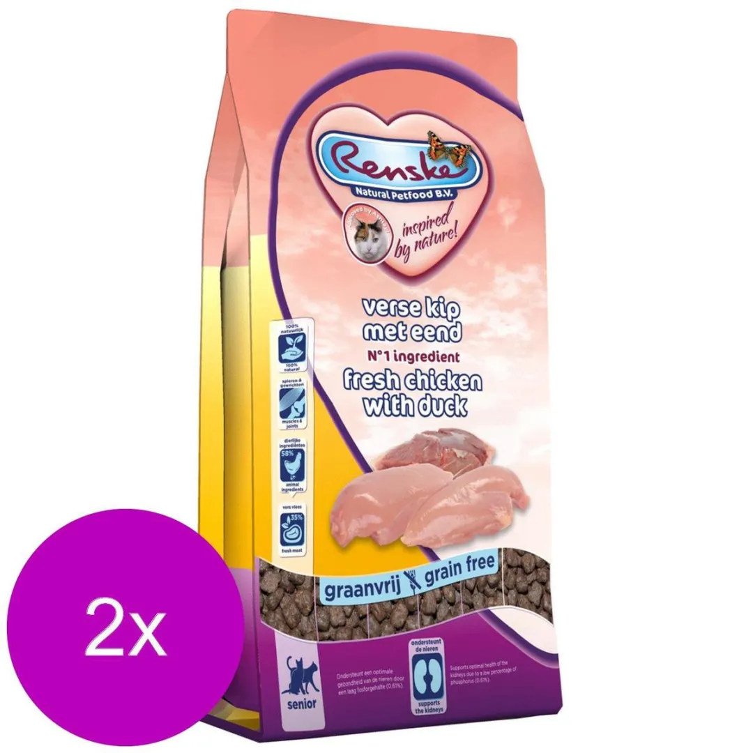 Renske Kat Senior Verse Kip & Eend - 2x1,5kg