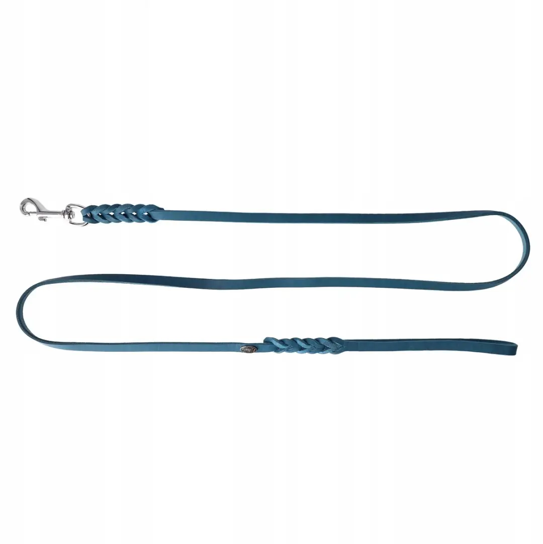 Dingo Leren Hondenriem Natuurlijk Leer Donkerblauw 1.2x180cm