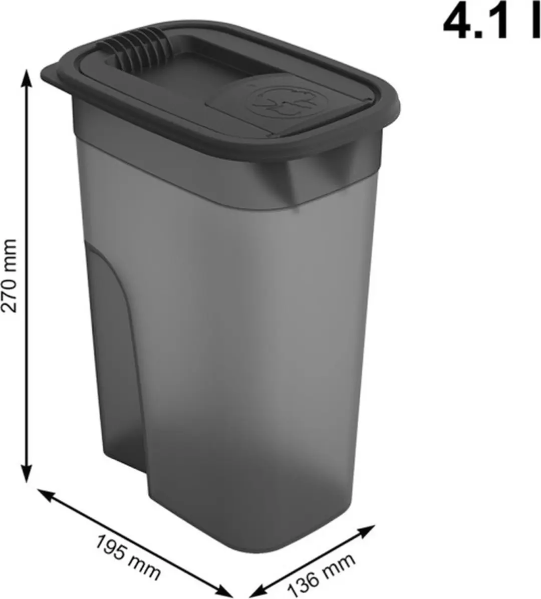 Rotho MyPet Flo Kattenvoerbewaarbak - 4,1l - Antraciet - afbeelding 3 van 3