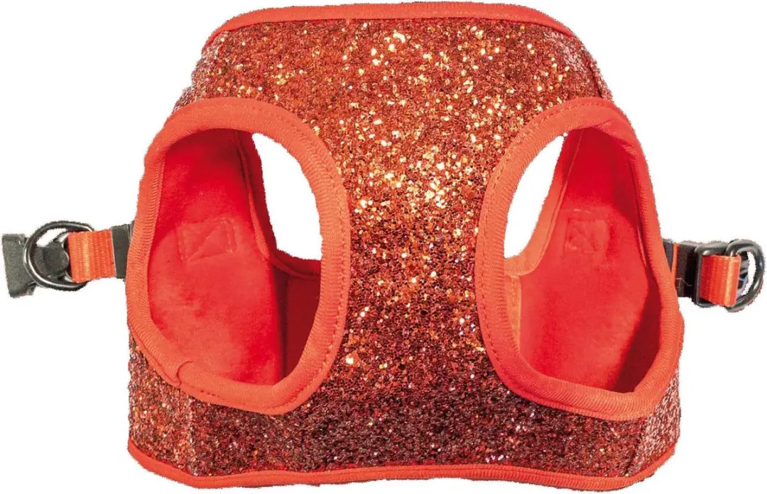 Croci Xmas Redmania hondentuig rood met glitter en dubbele D ring M 42-55CM