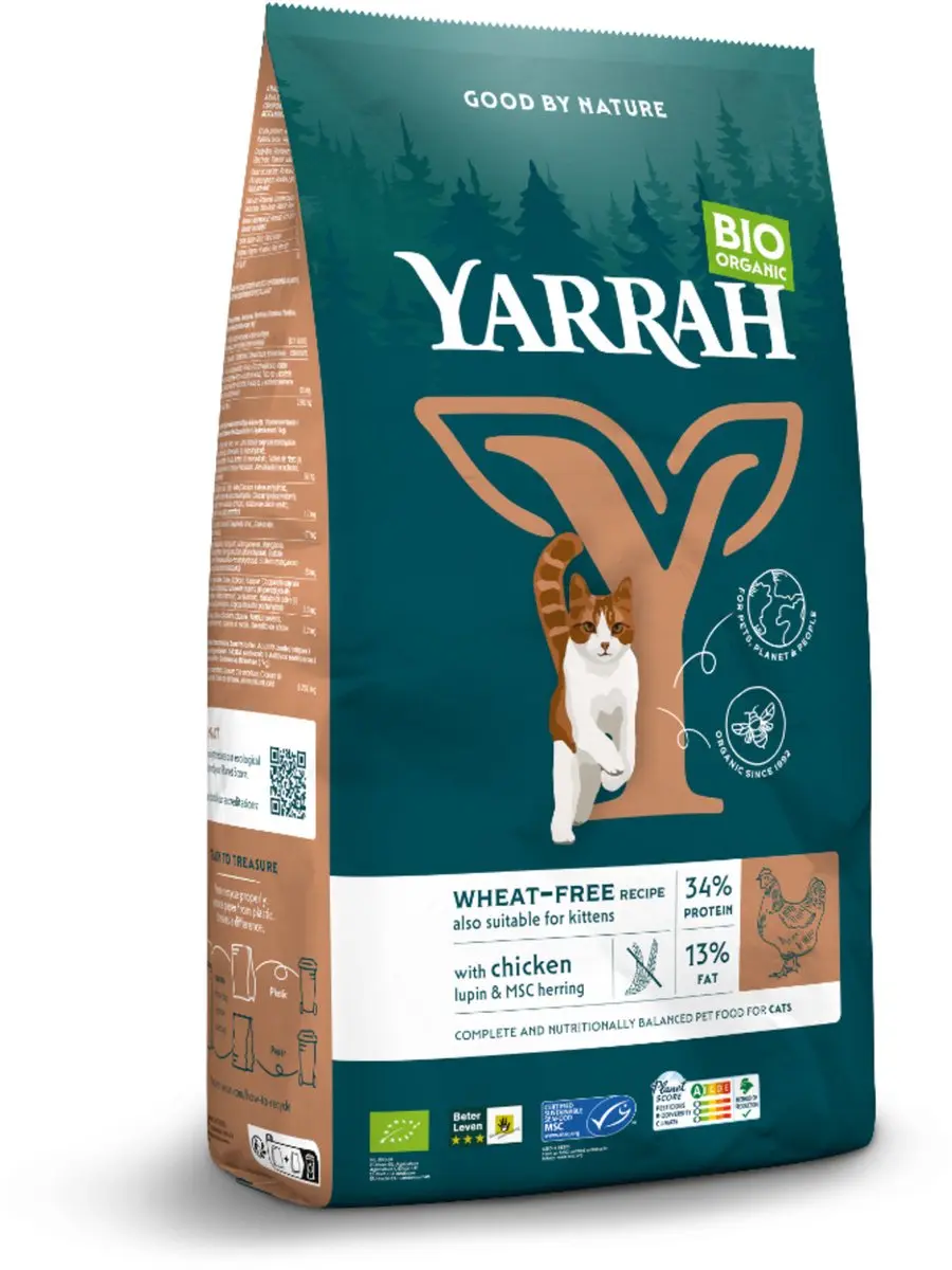 Yarrah Bio Tarwevrij Kip & Vis Kattenvoer