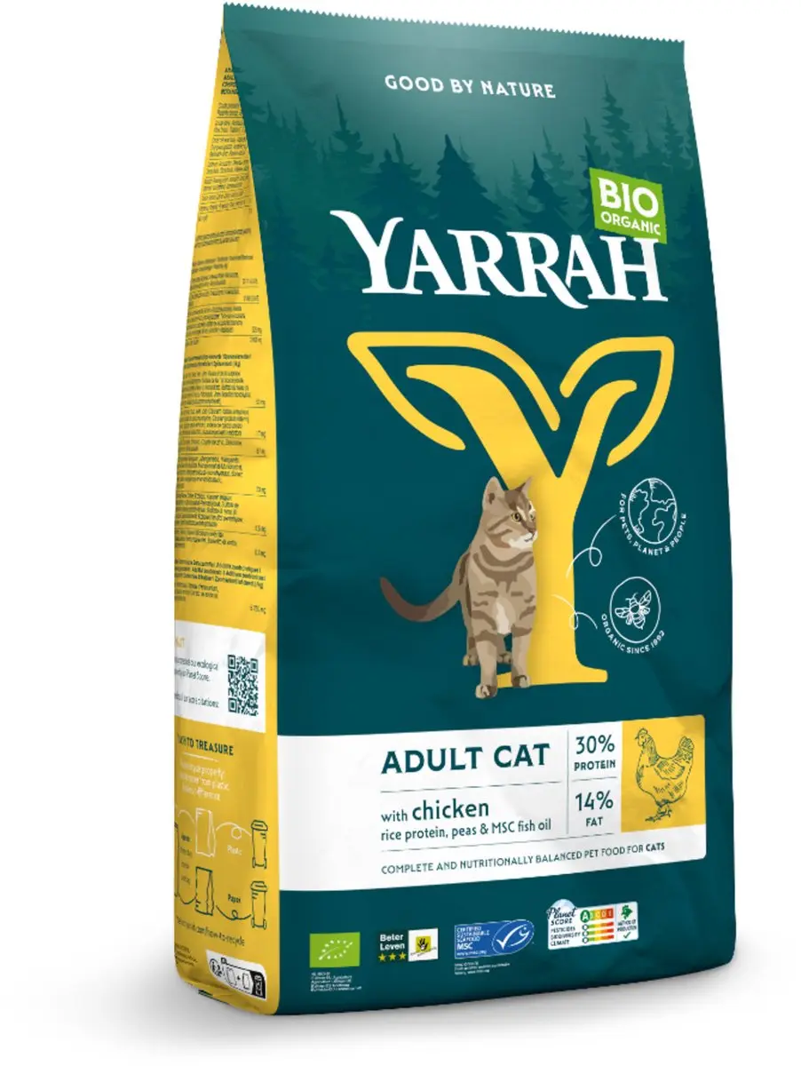 Yarrah Biologisch Adult Kip Kattenvoer