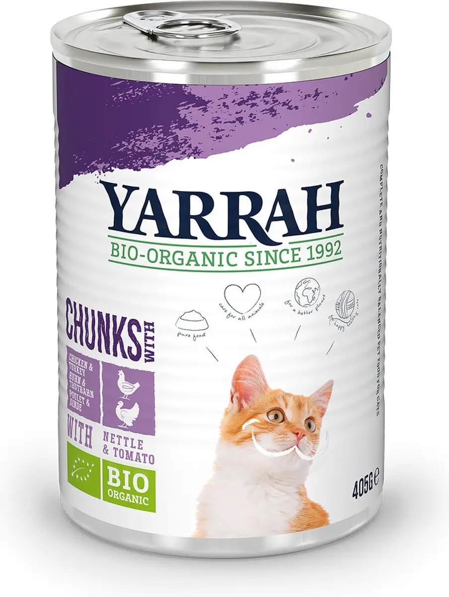 Yarrah Bio Kattenvoer Chunks Kip & Kalkoen
