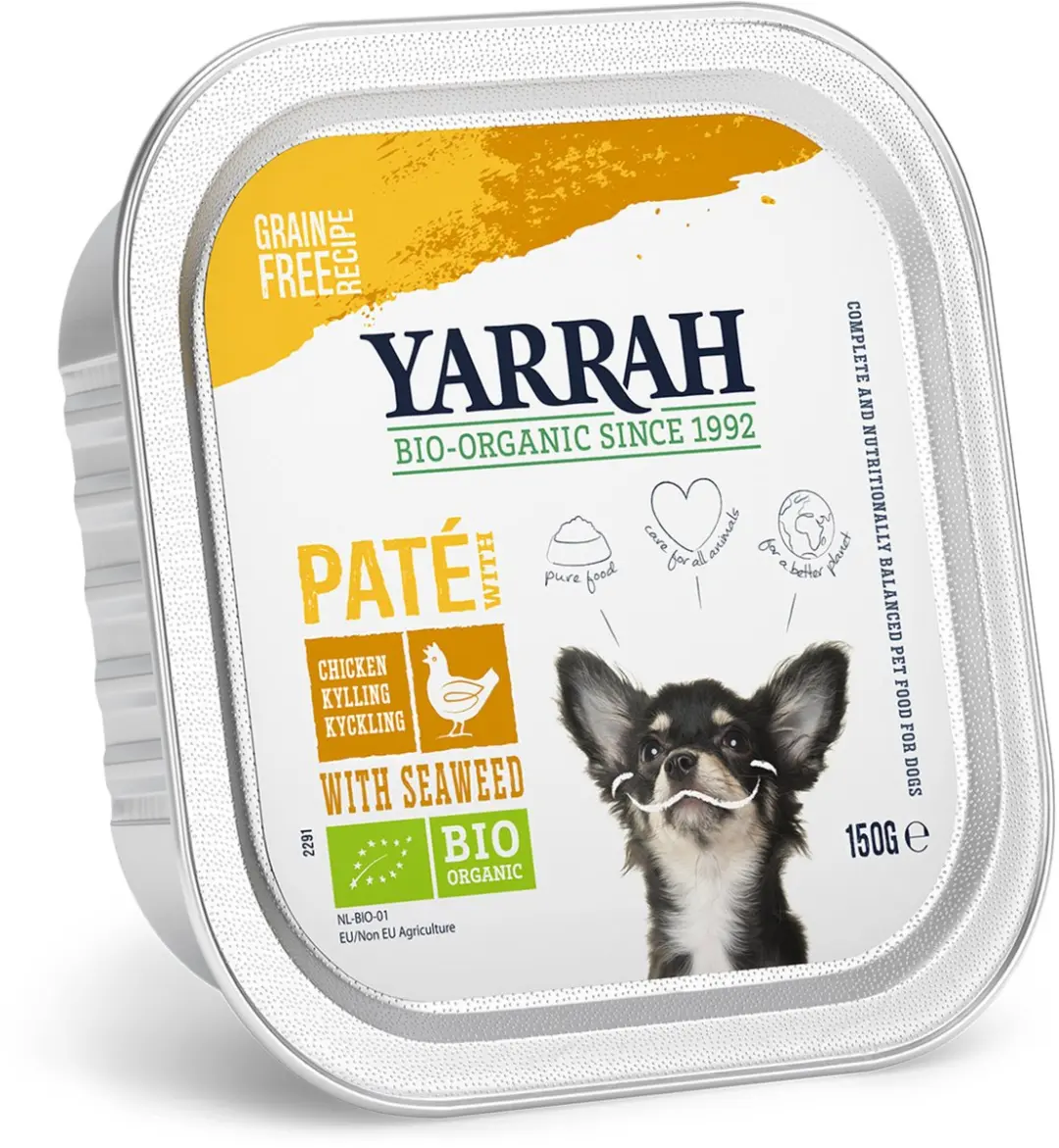 Yarrah Bio Paté Graanvrij Kip & Zeewier 150g