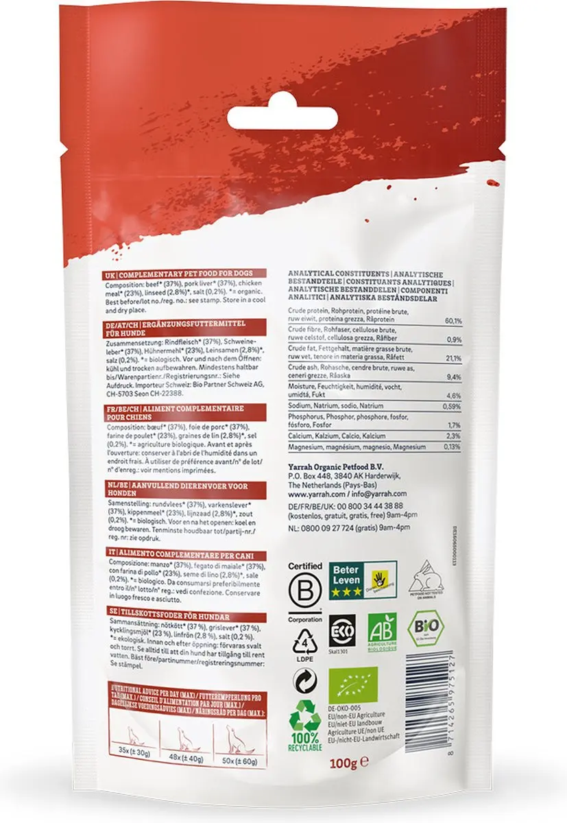 Yarrah Bio Hondensnack Mini Bites - 10x 100g - afbeelding 3 van 6