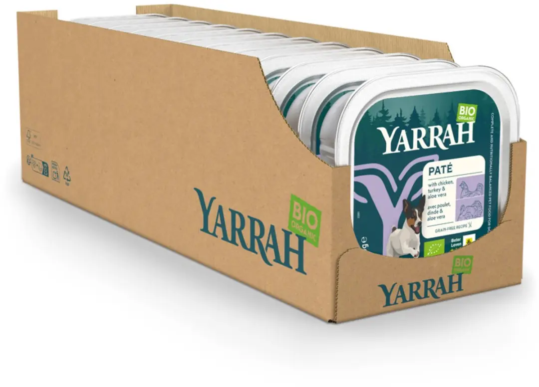 Yarrah Dog Alu Brokjes - Kalkoen - Hondenvoer - 12 x 150 g NL-BIO-01 - afbeelding 6 van 6