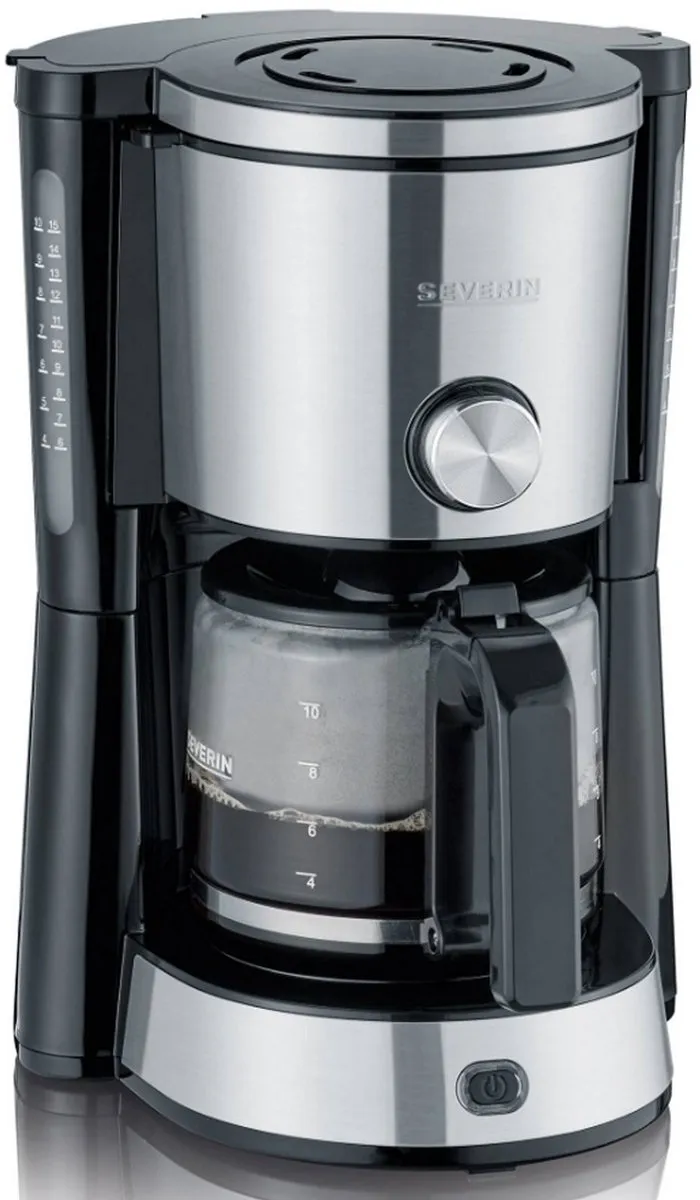 Severin KA 4825 Koffiezetapparaat - 8 Kopjes - 1000W - Inox/Zwart