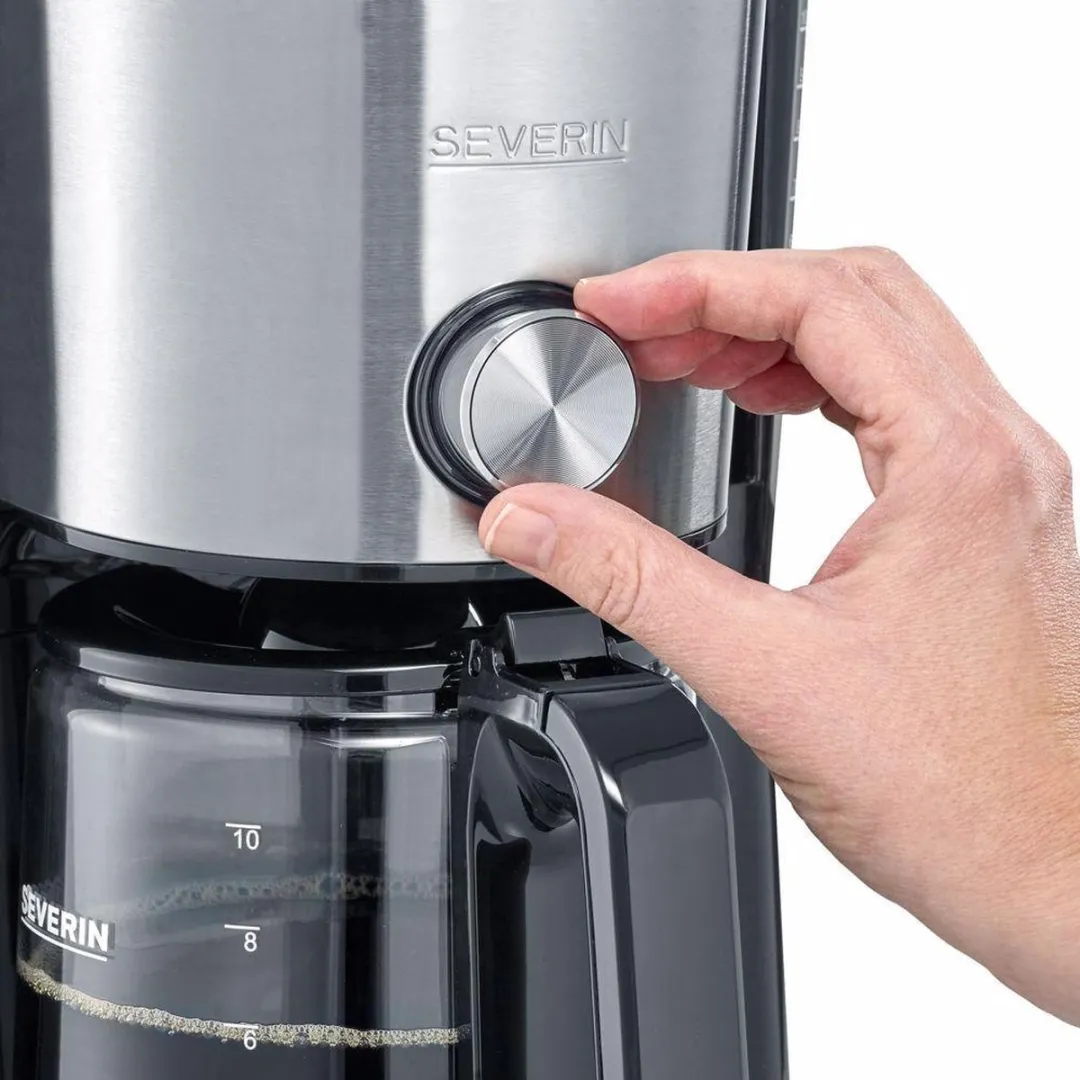 Severin KA 4825 Koffiezetapparaat - 8 Kopjes - 1000W - Inox/Zwart