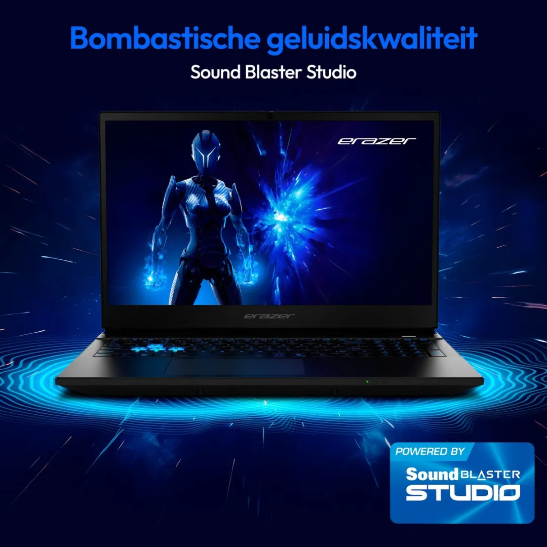 ERAZER Deputy 15 P1 Core Gaming Laptop, Intel® Core™ 7 250H, Windows 11 Home, 39,6 cm (15,6'') FHD-scherm met 144 Hz, NVIDIA® GeForce RTX™ 5060, 1 TB SSD, 16 GB RAM