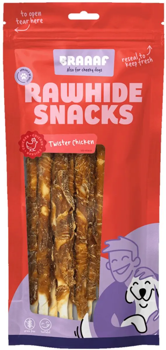 Braaaf Hondensnack Rol Sticks Kip 25 cm
