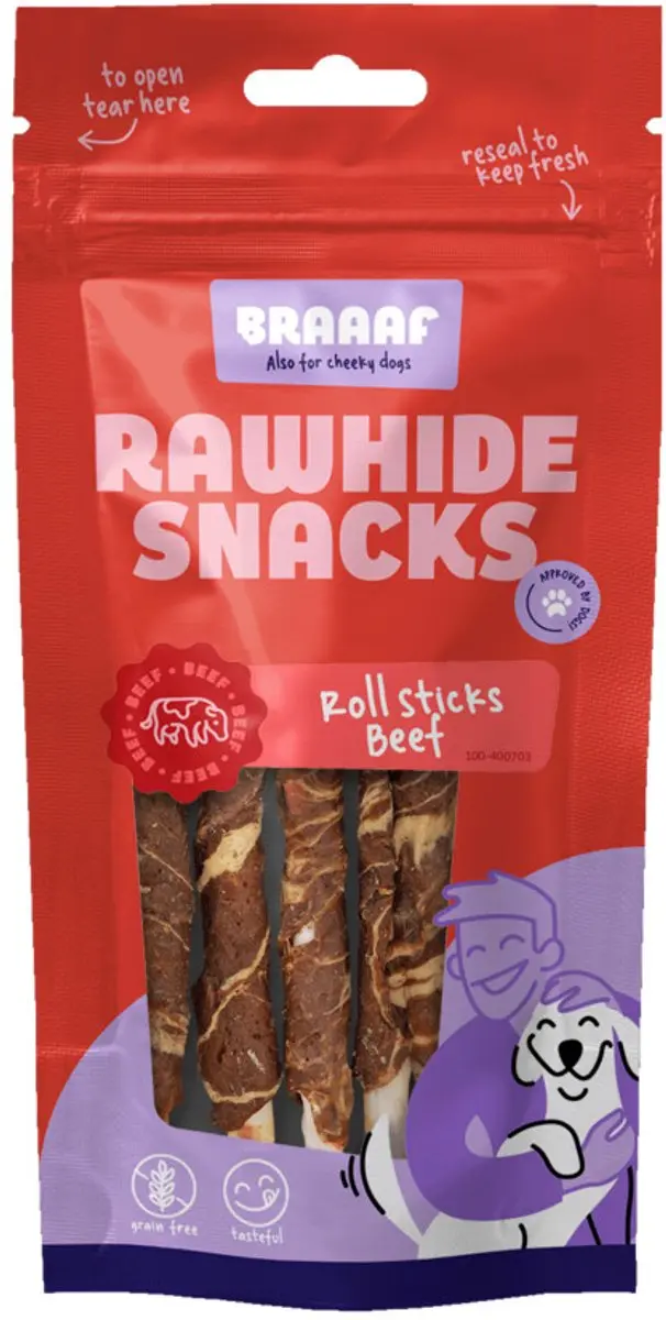 Braaaf Hondensnack Rol Sticks Vlees & Vis 12cm