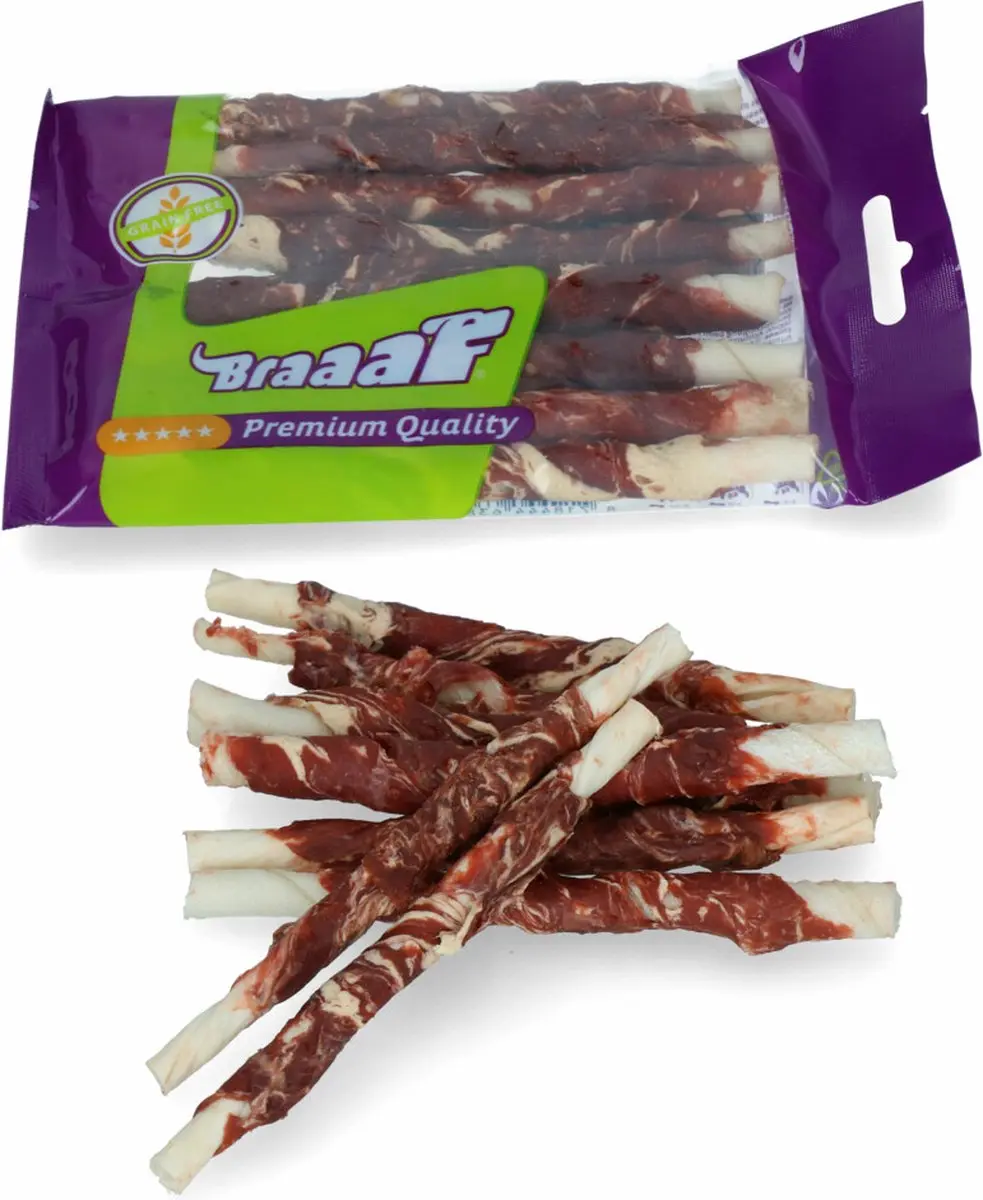 Braaaf Rol Sticks Hondensnack Lam & Vis