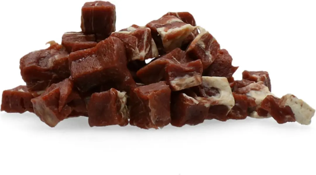 Braaaf Hondensnack Blokjes Lam Steak met Vis - 10x 85g - afbeelding 5 van 6
