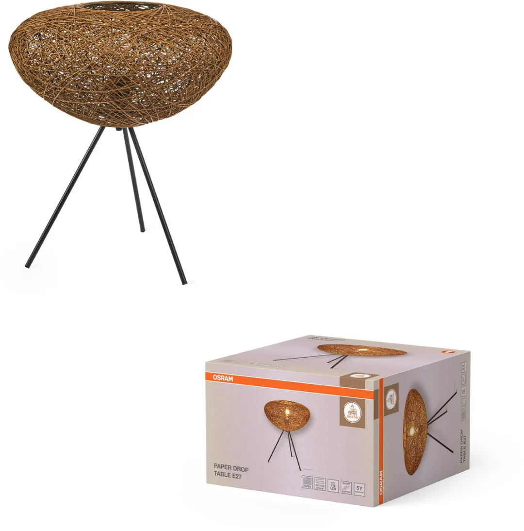Osram Decor Paper Drop Table E27 Lamp - 395mm Beige