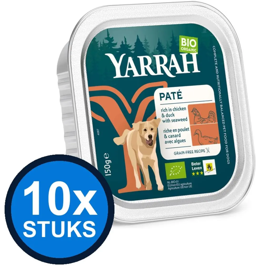 10x Yarrah dog bio alu paté grvr kip&eend 150gr