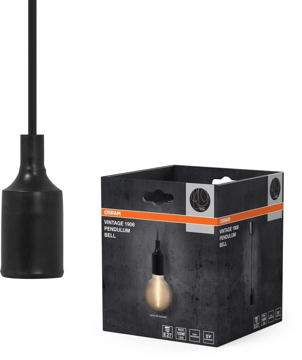 Osram Vintage 1906 Hanglamp BELL E27 - 15W - Ø92cm - Zwart