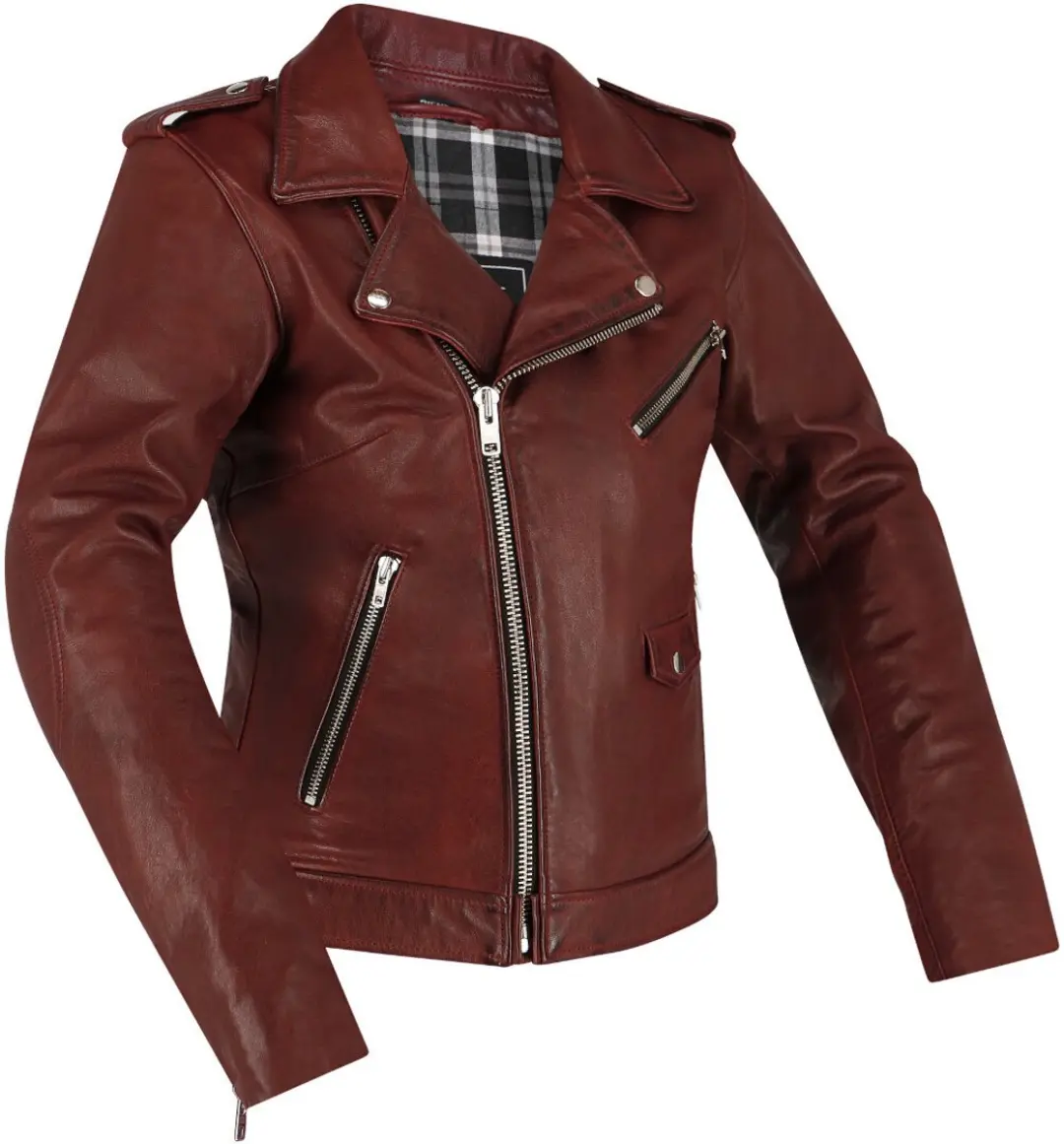 Richa Brighton Dames Rood Leren Motorjas
