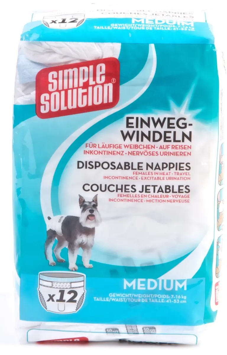 Simple Solution Wegwerp Hondenluier Medium 12 st