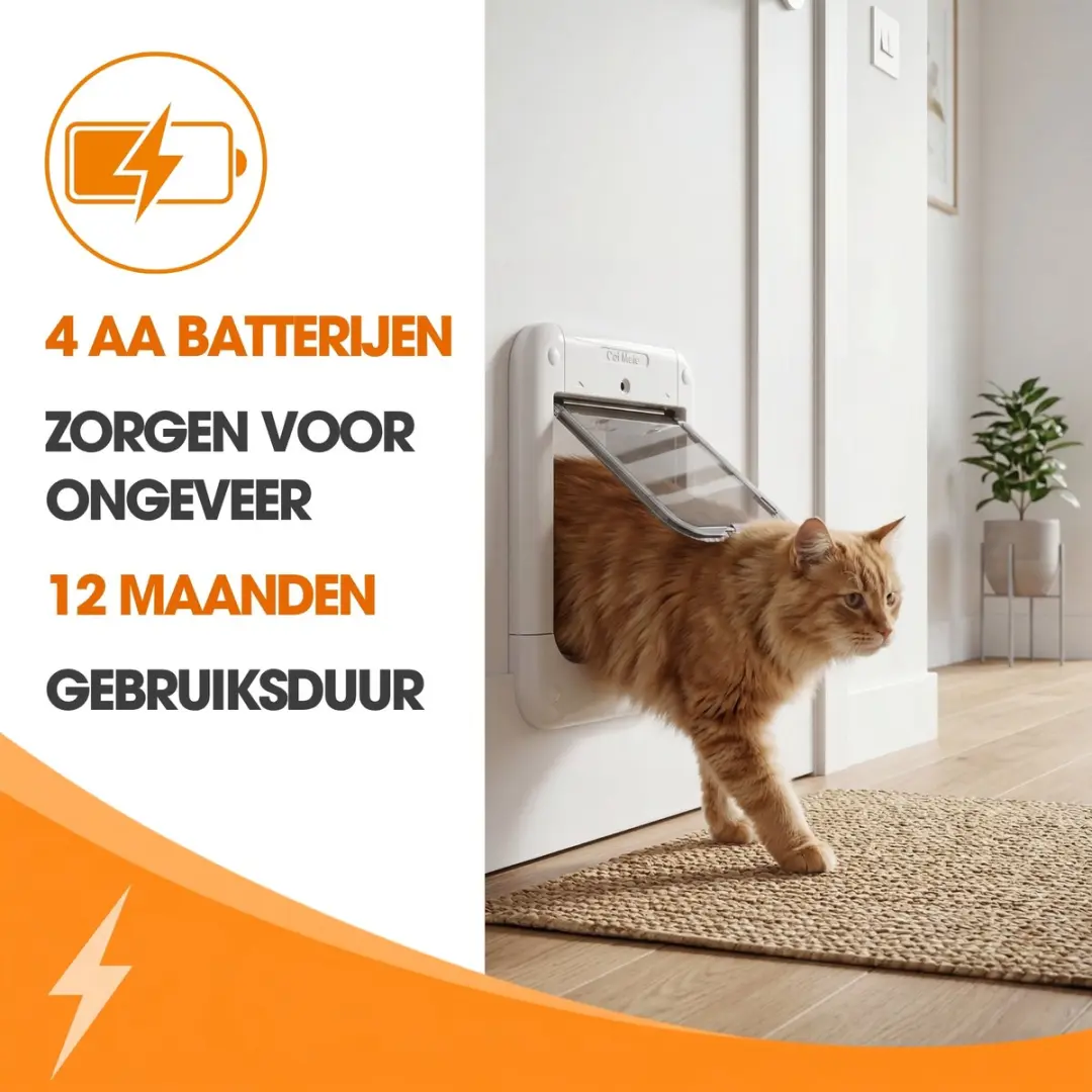 Cat Mate Microchip Kattenluik - 24,6x19,7cm - Wit - afbeelding 6 van 6