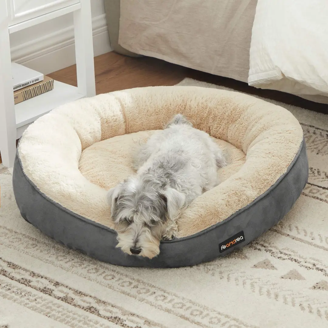 FEANDREA Donut Hondenmand Ø60cm - Donkergrijs - afbeelding 3 van 6