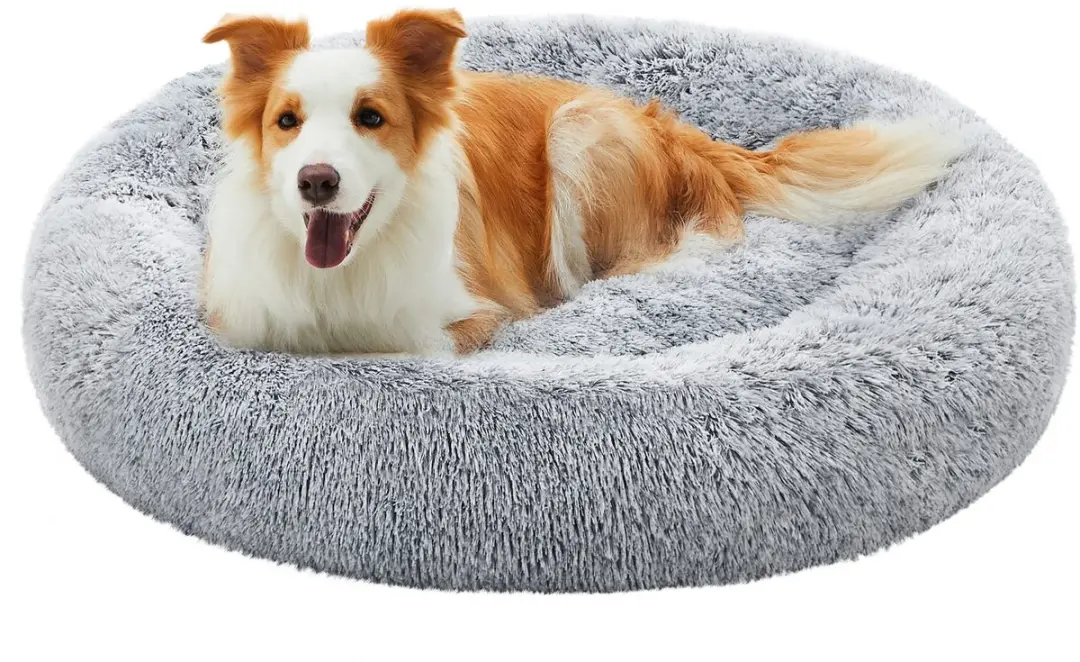 Feandrea Fluffy Hondenbed, Kattenbed, Donutkussen, Wasbaar, Uitneembare Middenvu