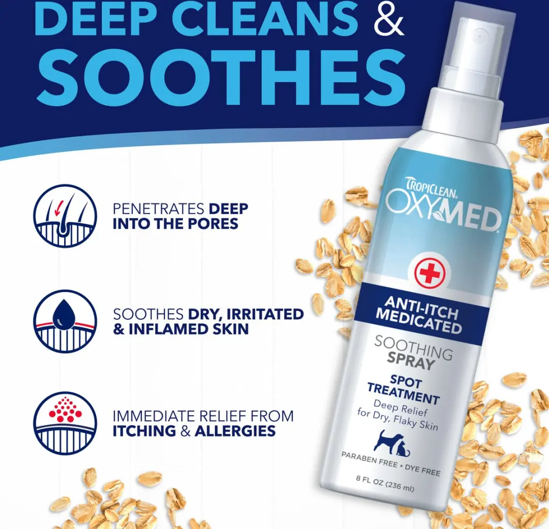 TropiClean OxyMed Anti-Jeuk Spray 236ml - afbeelding 5 van 6