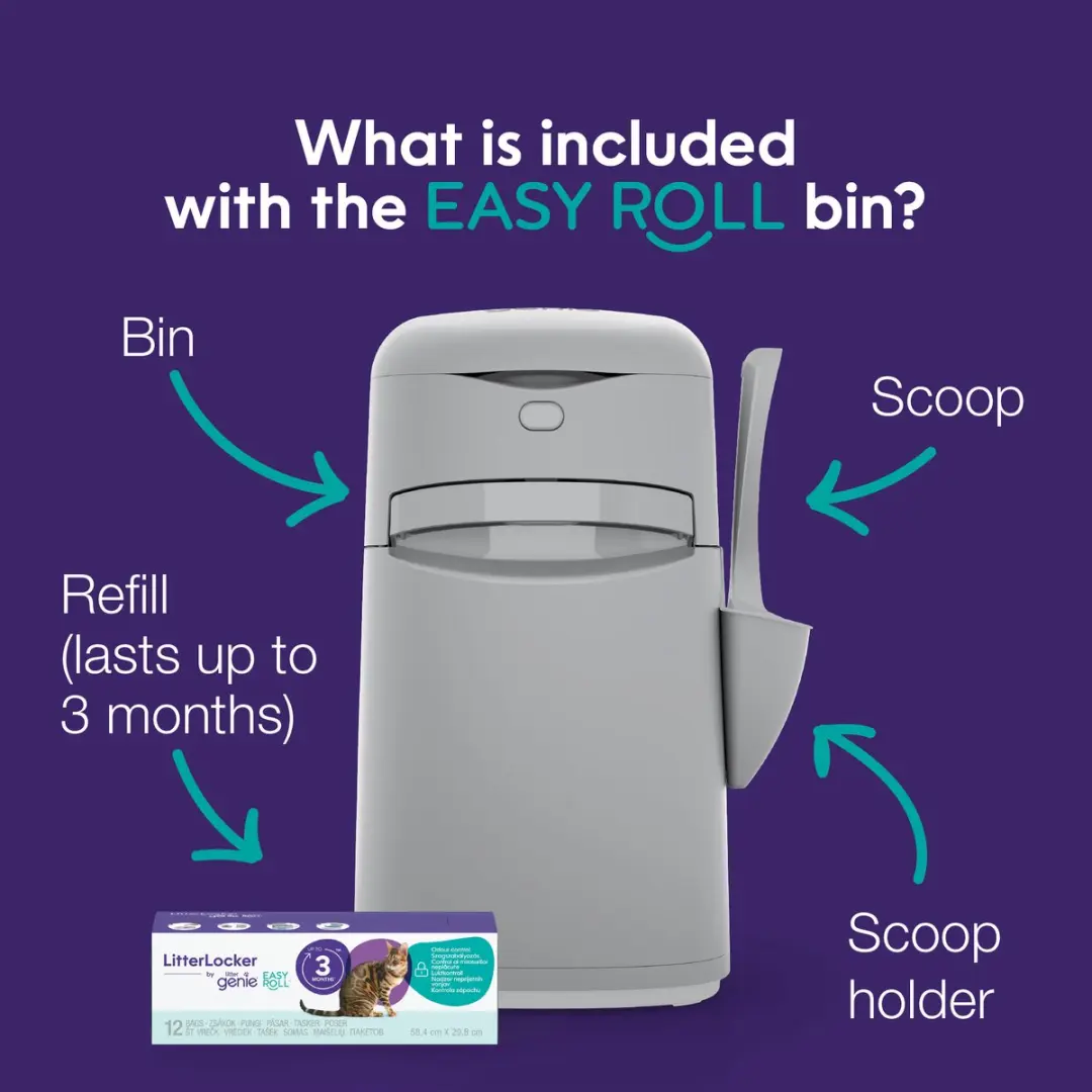 Litter Genie Easy Roll Kattenbakemmer - Grijs - afbeelding 5 van 6