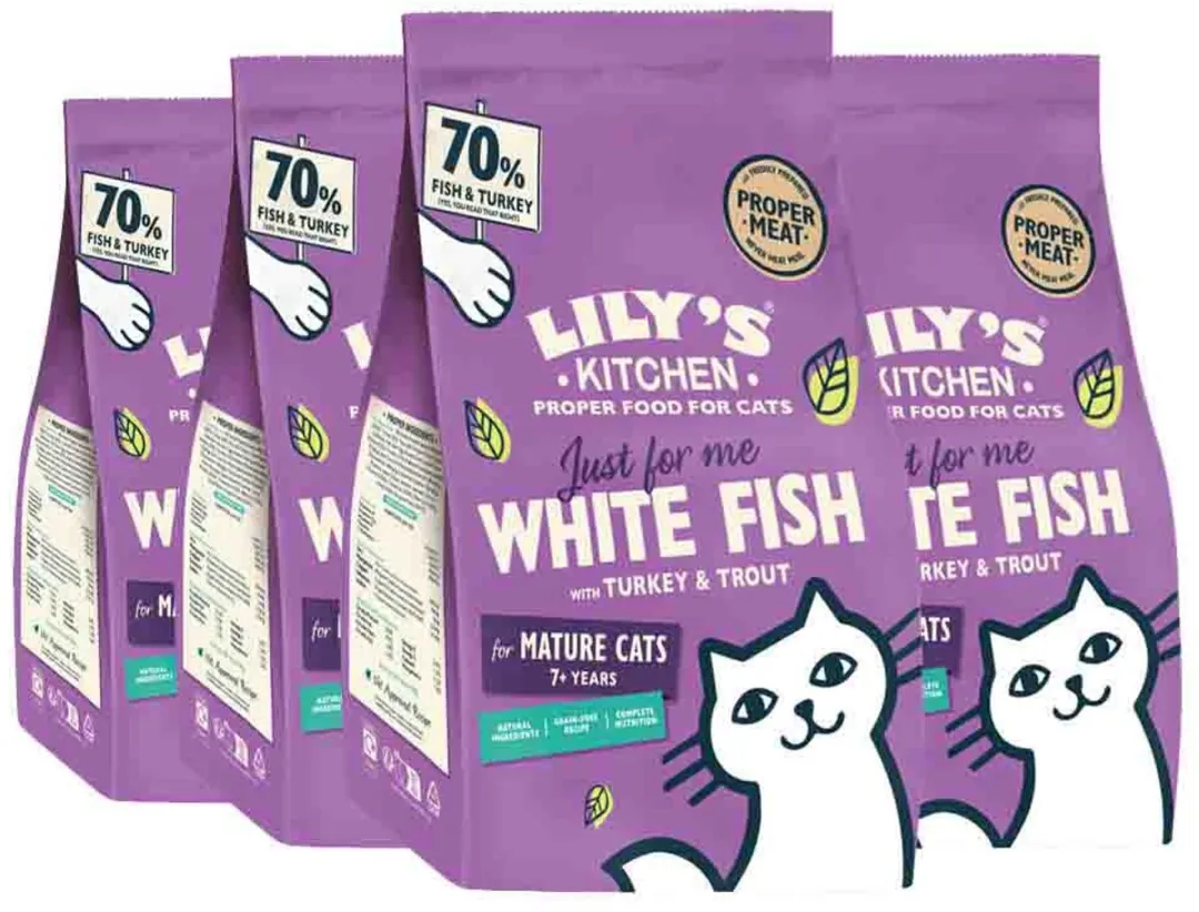 Lily's Kitchen Droog Kattenvoer Senior Witvis Kalkoen Forel - 20 Stuks