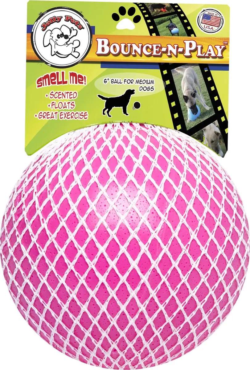 Jolly Pets Bounce-n Play Hondenbal Ø11cm - Roze - afbeelding 3 van 6