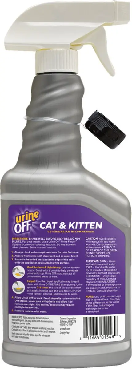 Urine Off Kat & Kitten Vlek- en Geurverwijderaar - 500ml - afbeelding 4 van 6