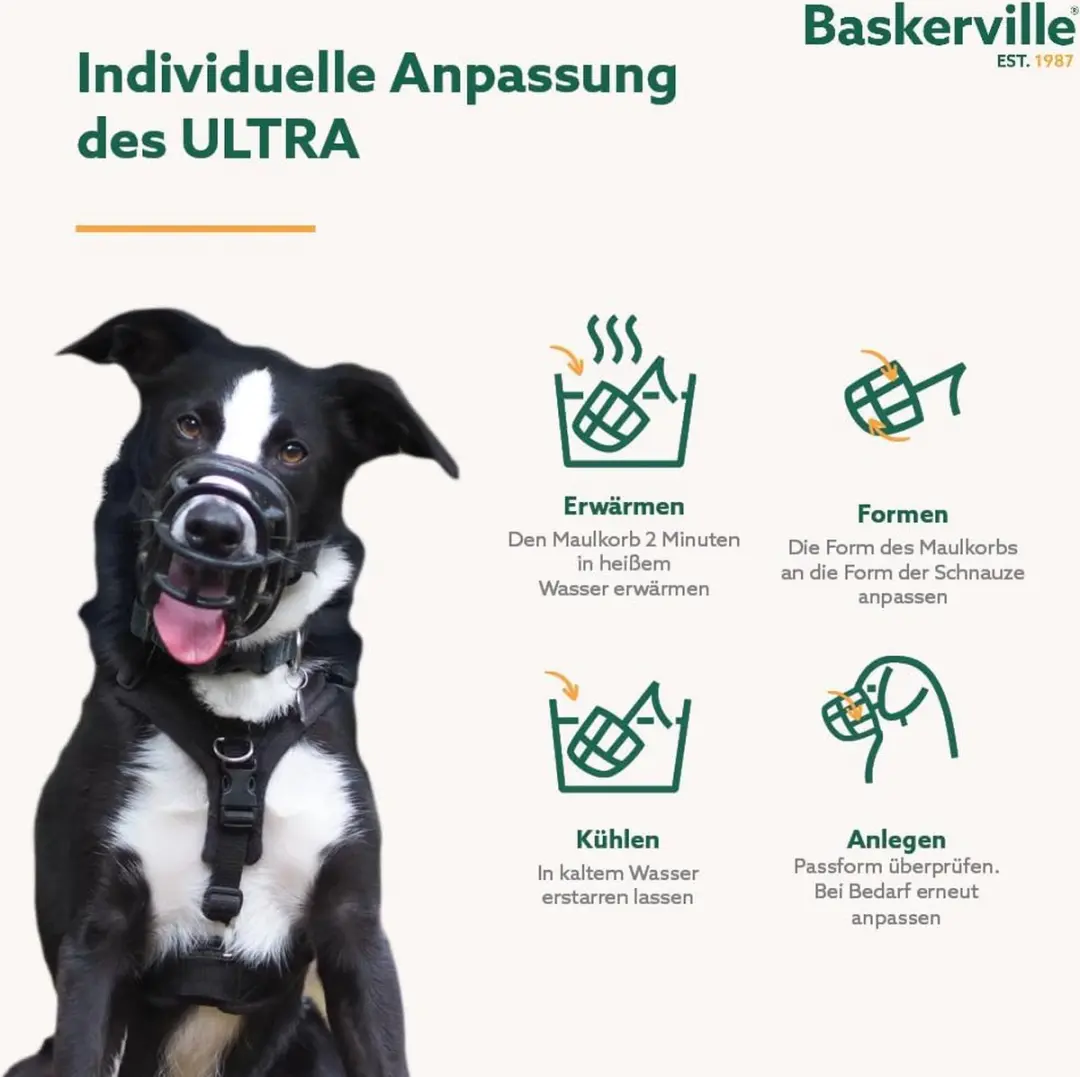 Baskerville Ultra Muilkorf Nr 4 - Zwart - afbeelding 5 van 6