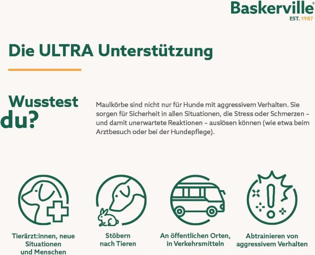 Baskerville Ultra Muilkorf Nr 4 - Zwart - afbeelding 6 van 6