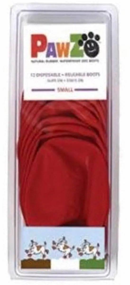 Pawz Rubber Dog Boots Hondenschoenen - Rood (S) - afbeelding 3 van 6