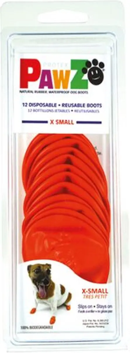 Pawz Rubber Dog Boots Hondenschoenen - Rood (S) - afbeelding 6 van 6