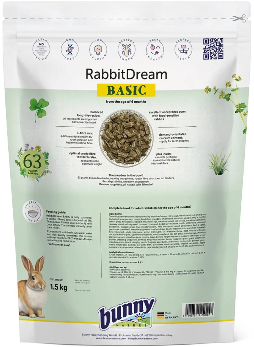 Bunny Nature Konijnendroom Basic 1,5 kg - afbeelding 3 van 4