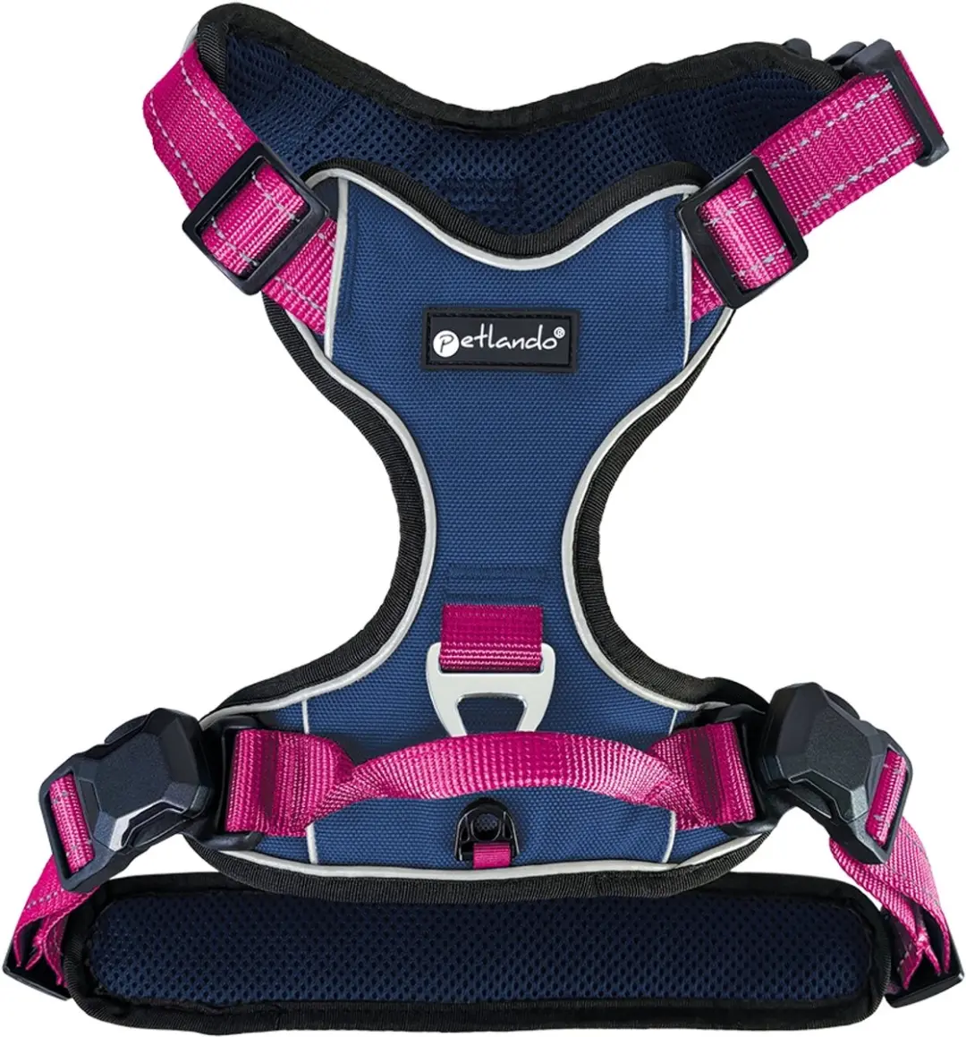 Petlando Hondentuig Navy-Fuchsia met magnetische sluiting